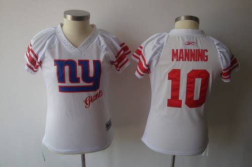 Giants #10 Eli Manning White 2011 Women's Field Flirt Stitched NFL Jersey - Click Image to Close